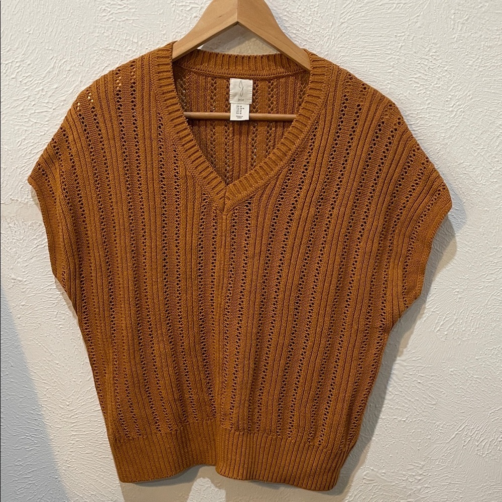 Joie Pointelle V-Neck Sweater Vest Size Medium